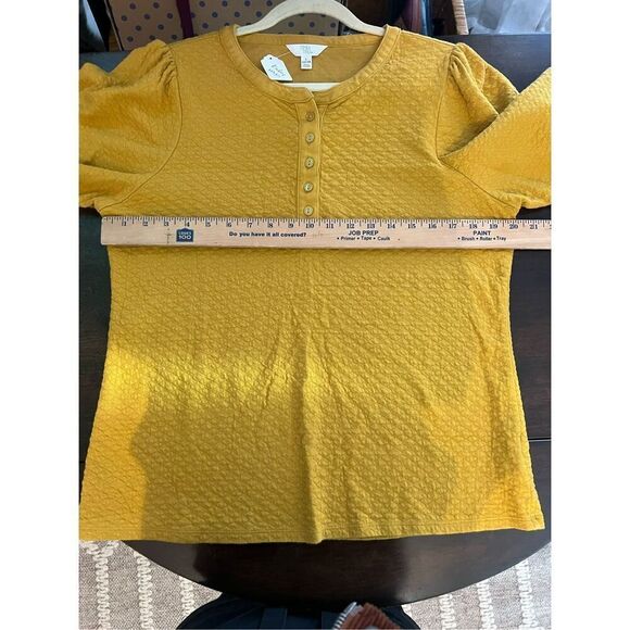 Mustard color quilted blouse size large - Picture 6 of 6
